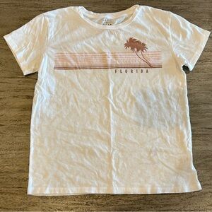 Billabong White and Pink Short Sleeve Tee